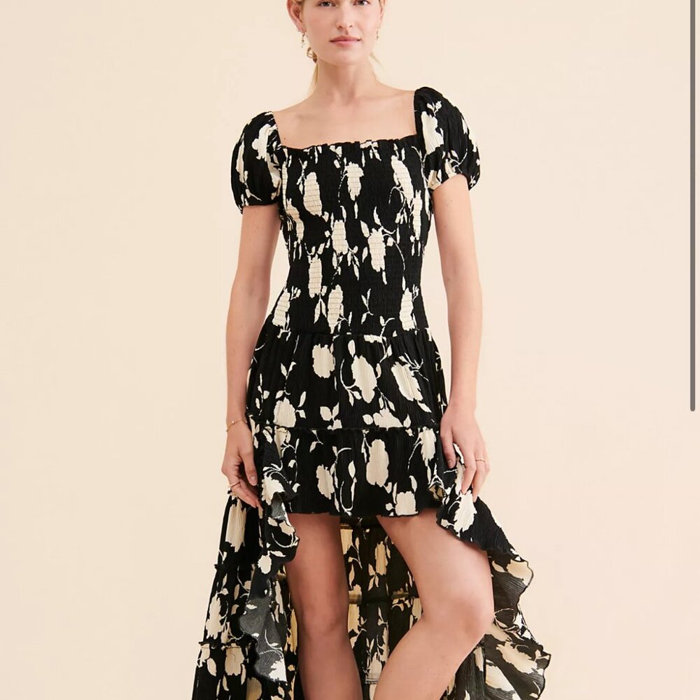 FREE PEOPLE | MUCHE ET MUCHETTE | Black and White Hi Lo Ruffle Dress | S/M